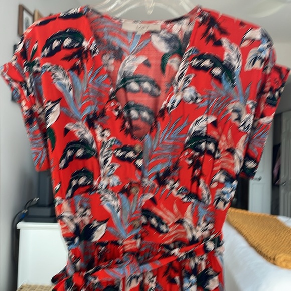 *nwot* LOFT midi tropical red dress | Size 2 - Picture 2 of 5